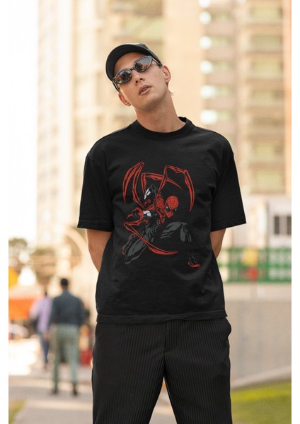 Örümcek Baskılı T-Shirt Erkek-Kadın Oversize Spiderman Baskılı T-Shirt fiyatları