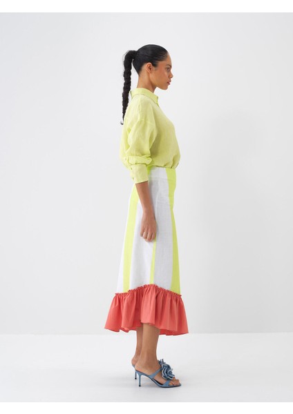 %100 Keten Oversize Basic Gömlek