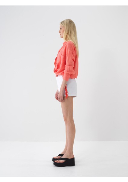 %100 Keten Oversize Basic Gömlek fırsatları