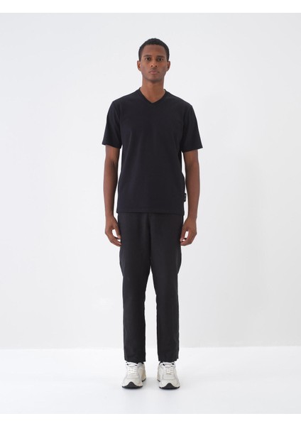 V Yaka %100 Pamuk Regular Fit Basic Tişört