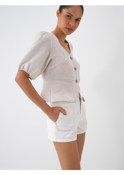 Keten Regular Fit Bluz