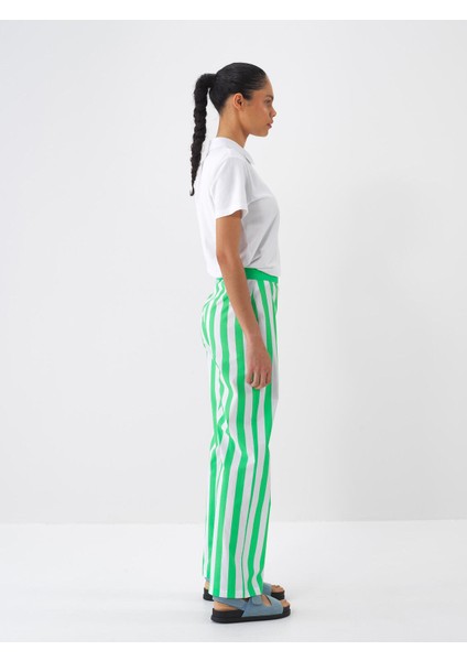 Pamuklu Regular Fit Çizgili Pantolon