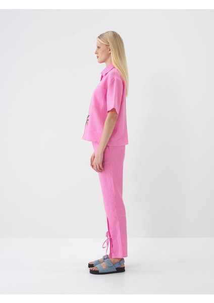 %100 Keten Regular Fit Pantolon