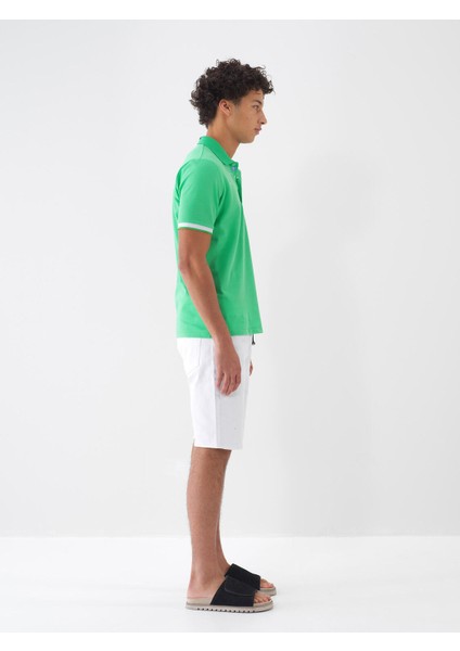 Polo Yaka %100 Pamuk Regular Fit Baskılı Tişört