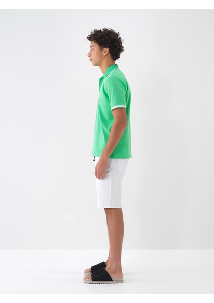 Polo Yaka %100 Pamuk Regular Fit Baskılı Tişört