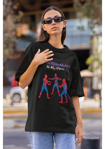 Örümcek Adam No Way Home Baskılı T-Shirt Unisex Oversize Spiderman Baskılı T-Shirt