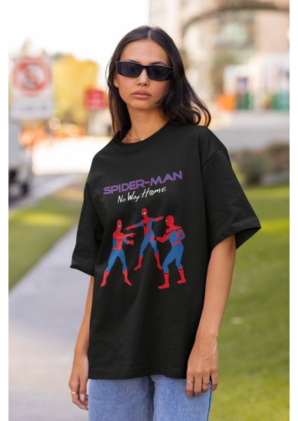 Örümcek Adam No Way Home Baskılı T-Shirt Unisex Oversize Spiderman Baskılı T-Shirt