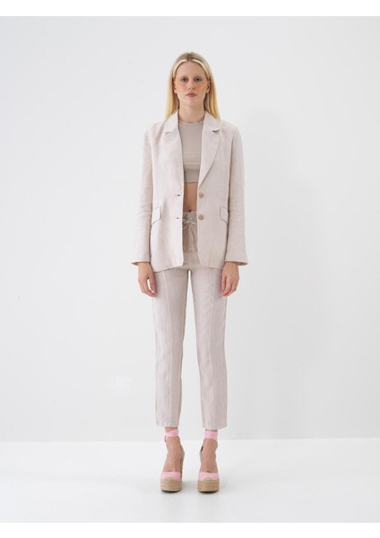 %100 Keten Regular Fit Ceket