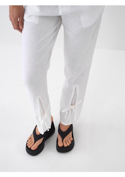 %100 Keten Regular Fit Pantolon
