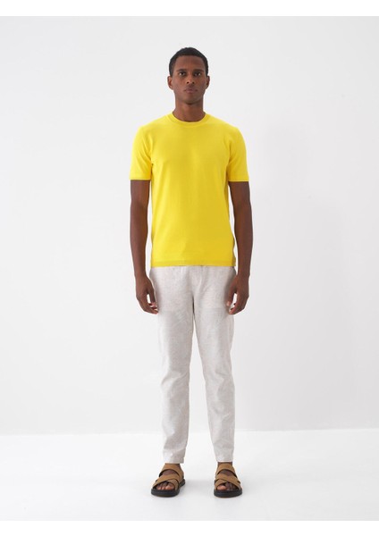 Bisiklet Yaka Regular Fit Basic Kazak