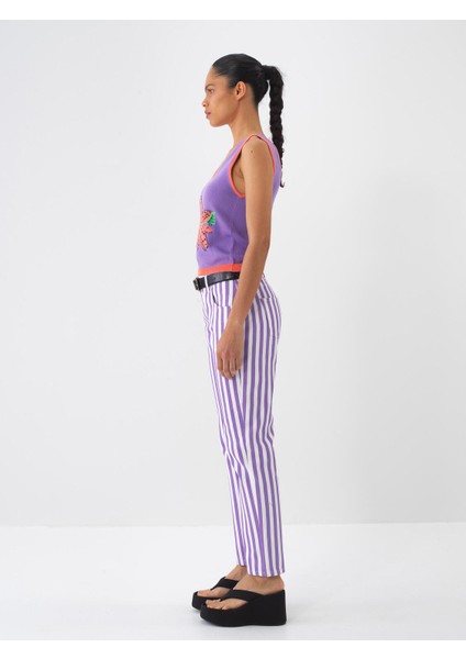 Pamuk Regular Fit Baskılı Triko Bluz