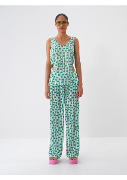 Oversize Desenli Pantolon