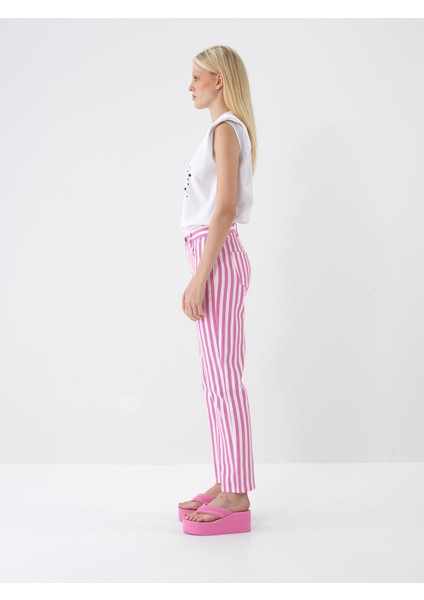 %100 Pamuk Regular Fit Çizgili Pantolon modelleri