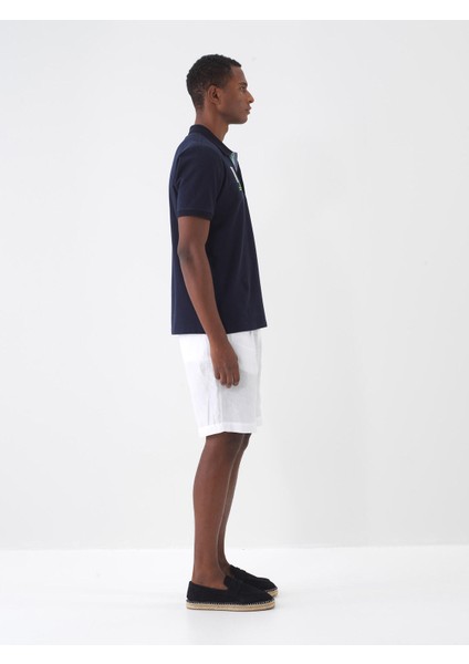 Polo Yaka %100 Pamuk Regular Fit Baskılı T-Shirt