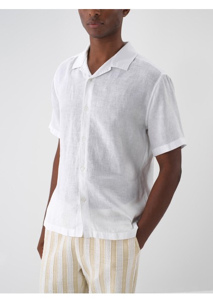 %100 Keten Regular Fit Gömlek