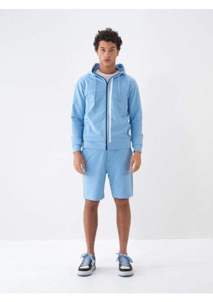 Pamuklu Slim Fit Kapüşonlu Sweatmont