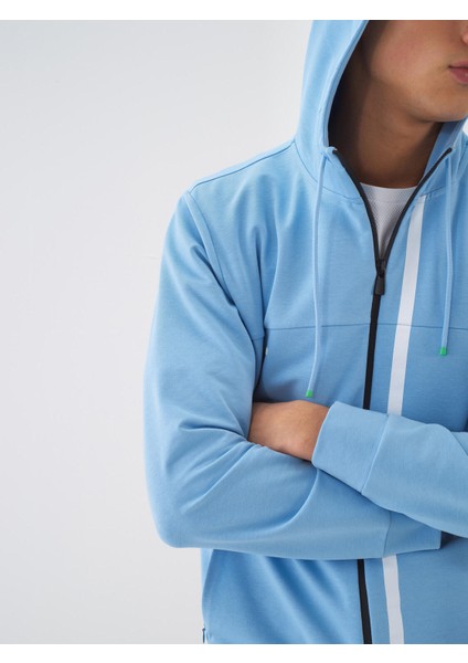 Pamuklu Slim Fit Kapüşonlu Sweatmont