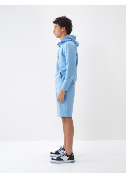 Pamuklu Slim Fit Kapüşonlu Sweatmont