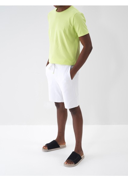 Pamuklu Slim Fit Baskı Detaylı Şort