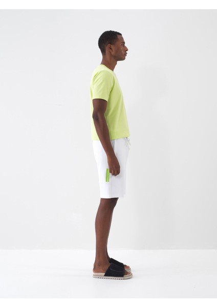 Pamuklu Slim Fit Baskı Detaylı Şort