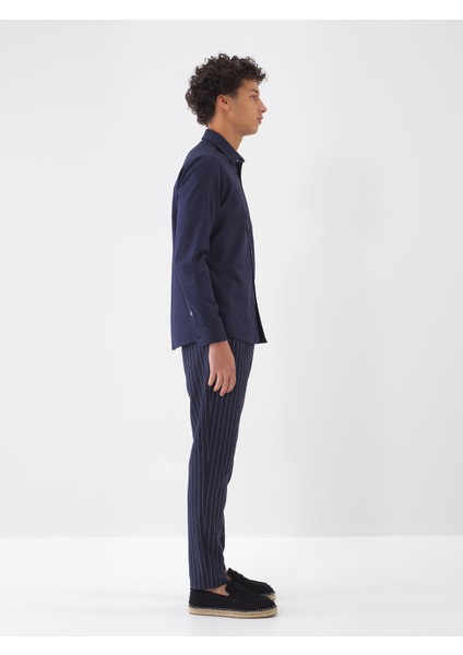 Slim Fit Çizgili Keten Jogger Pantolon fiyatları