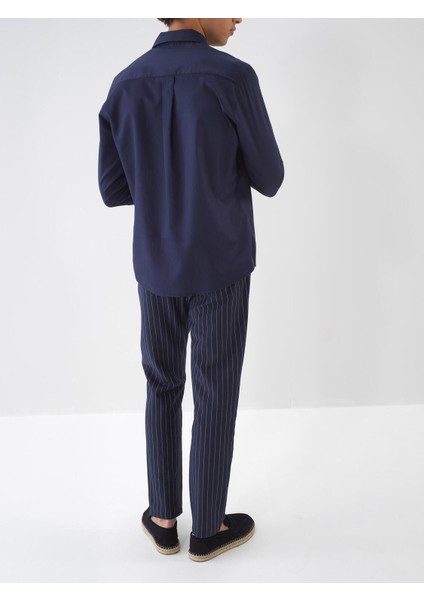 Slim Fit Çizgili Keten Jogger Pantolon fırsatları