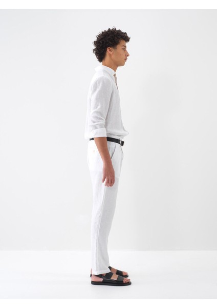 %100 Keten Regular Fit Basic Pantolon fiyatları