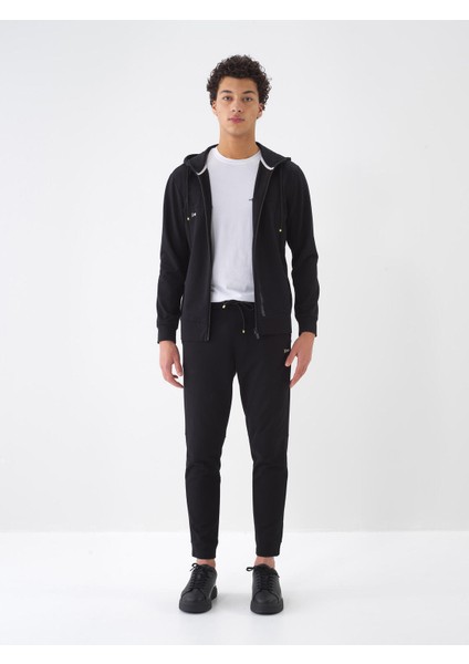 Pamuklu Slim Fit Kapüşonlu Sweatmont