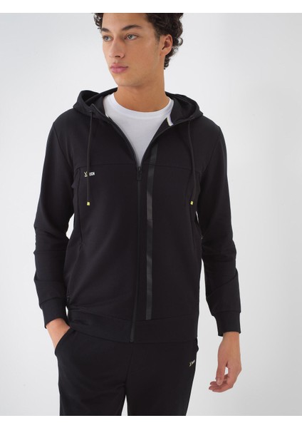 Pamuklu Slim Fit Kapüşonlu Sweatmont