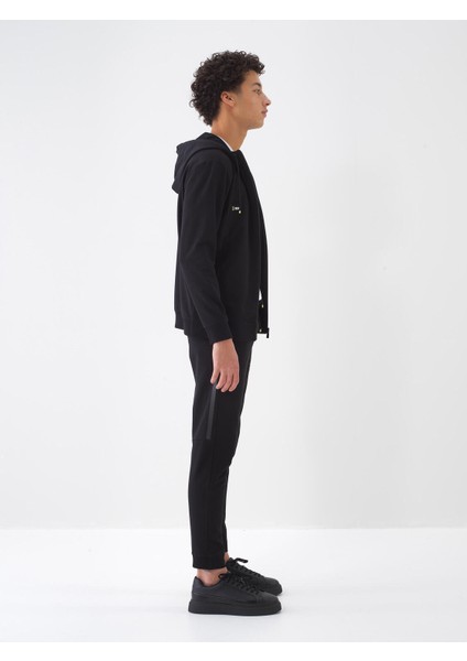 Pamuklu Slim Fit Kapüşonlu Sweatmont