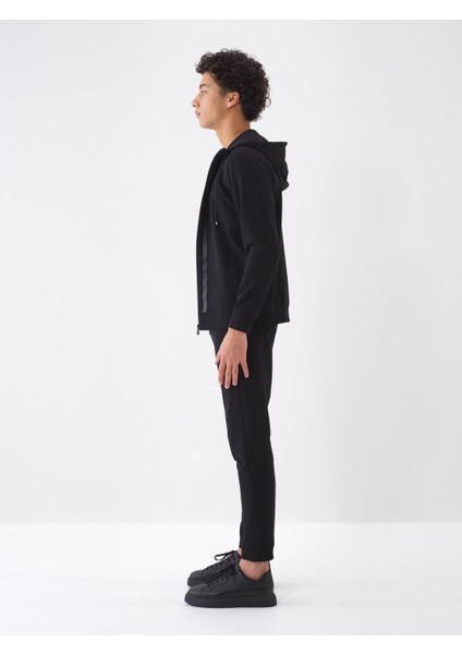 Pamuklu Slim Fit Kapüşonlu Sweatmont