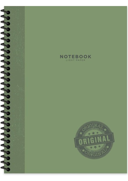 16.5X22.5 Çizgili Defter Stamp - Yeşil