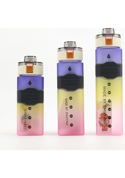 Dış Mekan Su Bardağı Degrade Renkli Kare Gökkuşağı Bardağı 550ML (Yurt Dışından)