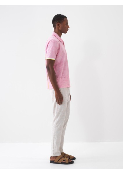 Polo Yaka Pamuklu Regular Fit Baskılı T-Shirt