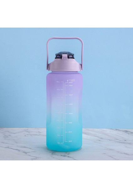 Büyük Kapasiteli Gradyan Renkli Spor Su Şişesi 2000ML (Yurt Dışından)