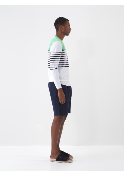 %100 Keten Regular Fit Basic Şort