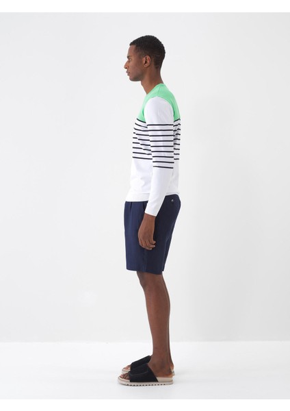 %100 Keten Regular Fit Basic Şort