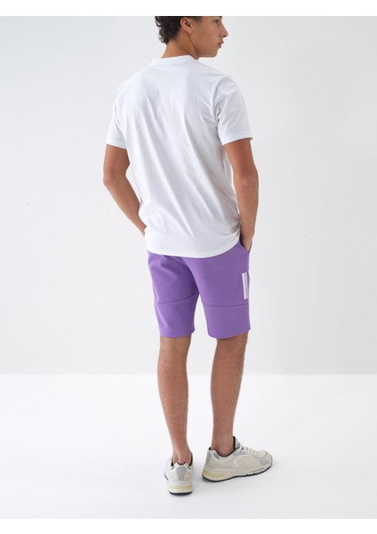 Pamuklu Slim Fit Baskı Detaylı Şort