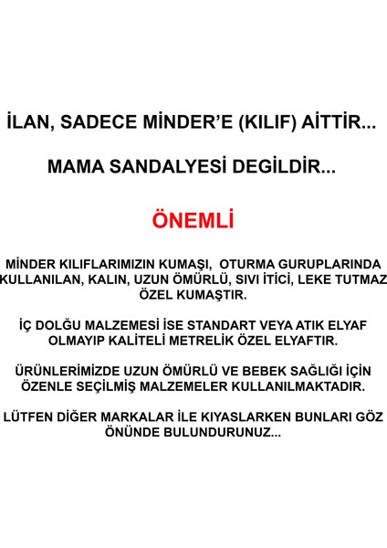 Leke Tutmaz Organik Mama Sandalyesi Minderi & Kılıfı Max-M modelleri