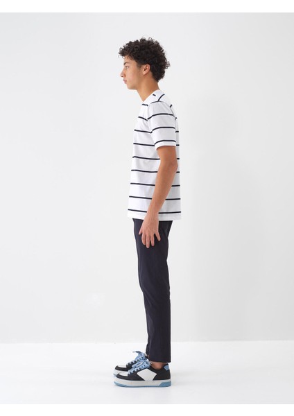 %100 Pamuk Regular Fit Çizgili T-Shirt fırsatları