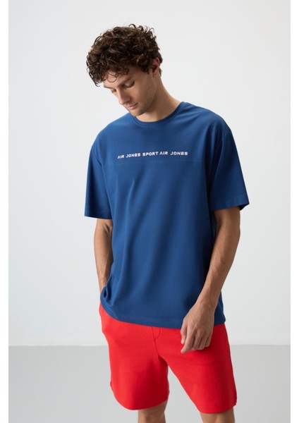 Parlament Pamuklu Kalın Yüzeyi Dokulu Oversize Fit Baskılı Erkek T-Shirt - 88371 fırsatları