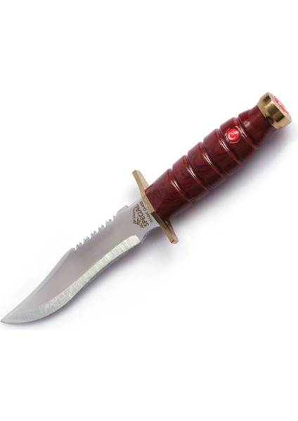 Bordo Komando Rambo Bıçağı - Asker Dağcı Kamp Bıçak