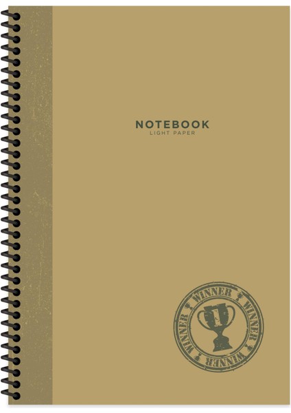 A4 Çizgili Defter Stamp - Kahverengi