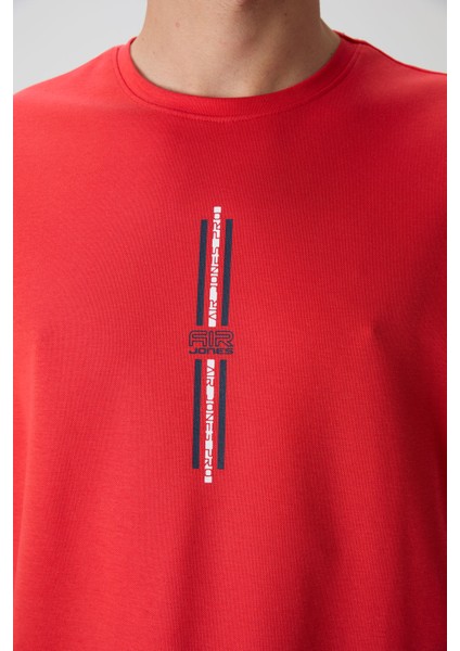 Fiesta Pamuklu Kalın Yüzeyi Dokulu Oversize Fit Baskılı Erkek T-Shirt - 88366 fiyatları