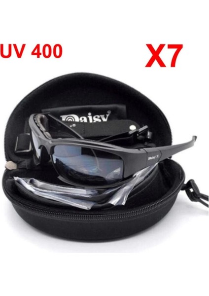 X7 UV400 Polarize Değişebilir 4 Lensli Tactical ve Motorsiklet Gözlüğü