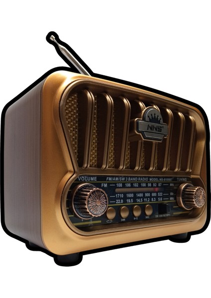 S-09 Nostaljik Mini Radyo,tws Destekli.radyo Müzik Kutusu-Radyo Müzik ÇALAR.18650 Li Pil