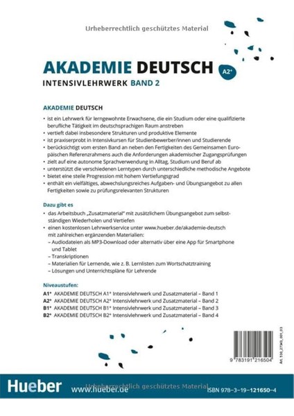 Akademie Deutsch A2+ Deutsch als Fremdsprache - Intensivlehrwerk Band 2