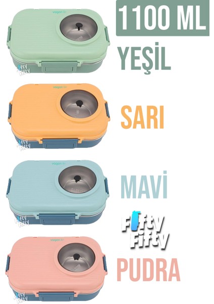 1100 ml Çorba Kaseli-Metal Kaşıklı Paslanmaz Çelik Bento Lunch Box Yeni Nesil Sefer TASI-FFBL70100