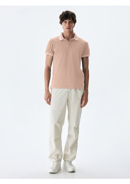Erkek Polo Yaka Kısa Kol Regular Pembe T-shırt