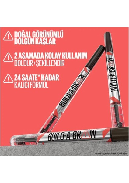 Maybelline New York Build A Brow 2in1 Kaş Kalemi ve Jeli Deep Brown